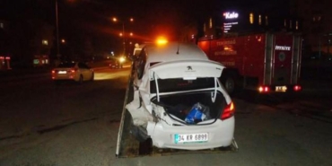 Tekirdağ Kazasında Kontrolden Çıkan Otomobil Menfeze Uçtu